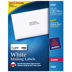 ETIQUETA BLANCA PERMANENTE LÁSER 2.5 CM X 6.7 CM PAQ 3000