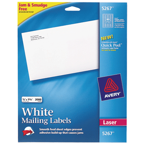 ETIQUETA BLANCA PERMANENTE LÁSER 1.3 CM X 4.5 CM PAQ 2000