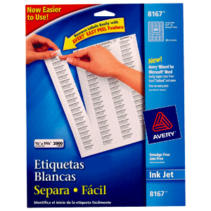 ETIQUETA BLANCA PERMANENTE INKJET 1.3 CM X 4.5 CM PAQ 2000 ETIQUETA BLANCA PERMANENTE INKJET 1.3 CM X 4.5 CM PAQ 2000