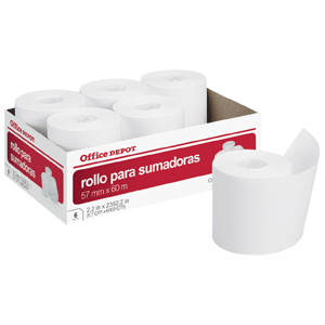 ROLLO PARA CALCULADORA OFFICE DEPOT 57X60 CON 6 UNIDADES