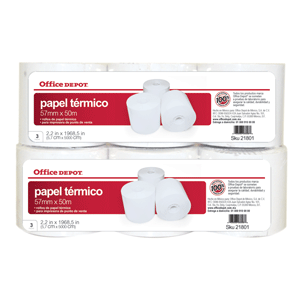 ROLLO TERMICO OFFICE DEPOT 57x50 CON 3 UNIDADES