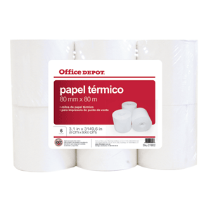 ROLLO TERMICO OFFICE DEPOT 80x80 CON 6 UNIDADES OD
