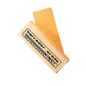 Borrador marca Vinci de goma suave que elimina trazos de lapiz sin maltratar el papel. Ideal para escuela, oficina y dibujo.
