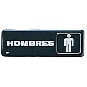 LETRERO BAÑOS HOMBRES 23X7.5 CM