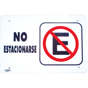 LETRERO NO ESTACIONARSE 35x24C LETRERO NO ESTACIONARSE 35x24C