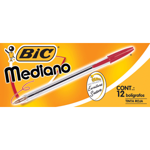 BOLIGRAFO BIC MEDIANO ROJO C/12