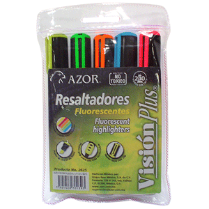 Marcatextos marca Vision con tinta fluorescente para resaltar información clave en libros, apuntes y documentos. Trazo uniforme que no traspasa el papel.