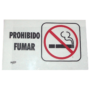 LETRERO PROHIBIDO FUMAR SABLON