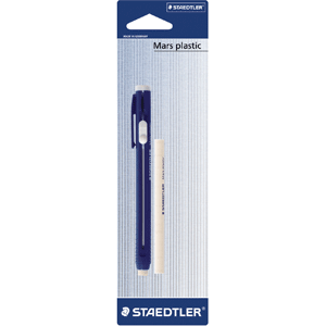 Borrador marca Staedtler de goma suave que elimina trazos de lapiz sin maltratar el papel. Ideal para escuela, oficina y dibujo.