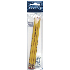 Lapices de grafito marca Staedtler para escritura y dibujo. Mina resistente con trazo uniforme y oscuro, facil de borrar. Acabado clasico para uso escolar y de oficina.