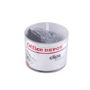 TUBO OFFICE DEPOT 500 CLIPS BLANCO Y NEGRO