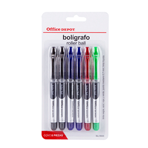 ROLLER BALL SURTIDO PAQ/6 OFFICE DEPOT