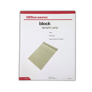 BLOCK TAMAÑO CARTA 80 HJS RAYA OFFICE DEPOT