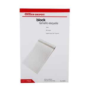BLOCK TAMAÑO ESQUELA CORTO RAYA OFFICE DEPOT VALUE