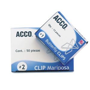 CLIP MARIPOSA ACCO NUMERO CAJA CON 50 4PK CLIP MARIPOSA ACCO NUMERO CAJA CON 50 4PK