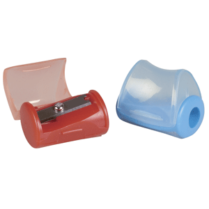 Sacapuntas marca Maped con cuchilla afilada que da punta uniforme a lapices y lapices de colores. Diseno practico con deposito de viruta.