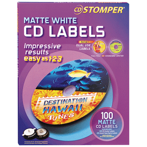 ETIQUETAS MATE CD/DVD C/100 UNIDADES