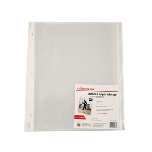 INDICE Y PROTECTOR DE HOJAS TAMAÑO CARTA OFFICE DEPOT 8 DIV