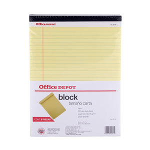 BLOCK T/CARTA  8.5X11.75 CANARIO PAQUETE 6 UNIDADES