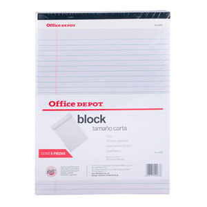 BLOCK T/CARTA 8.5X 11.75 BLANCO RAYA PAQUETE 6