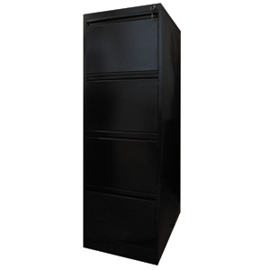 ARCHIVERO VERTICAL 4 GAVETAS OFICIO NEGRO MOBELT