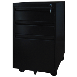 ARCHIVERO LATERAL TIPO ROBOT 3 GAVETAS OFICIO NEGRO MOBELT