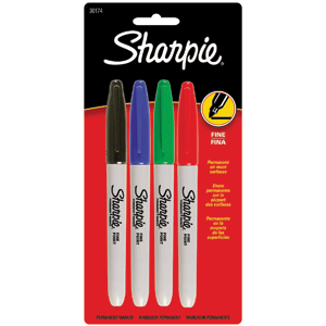 MARCADOR PERMANENTE SHARPIE FINO SURTIDO 4U (NEGRO, AZUL, ROJO Y VERDE) MARCADOR PERMANENTE SHARPIE FINO SURTIDO 4U (NEGRO, AZUL, ROJO Y VERDE)