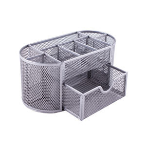 ORGANIZADOR OVALADO MESH P/ESCRITORIO COLOR PLATA ORGANIZADOR OVALADO MESH P/ESCRITORIO COLOR PLATA