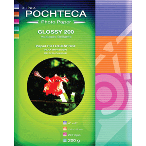 PAPEL FOTOGRÁFICO GLOSSY 200G 4X6PLG 20H