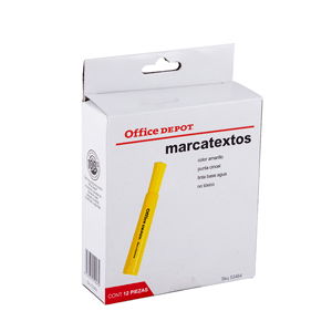 MARCATEXTO AMARILLO B/REDONDO B/12 PUNTA CINCEL MARCATEXTO AMARILLO B/REDONDO B/12 PUNTA CINCEL