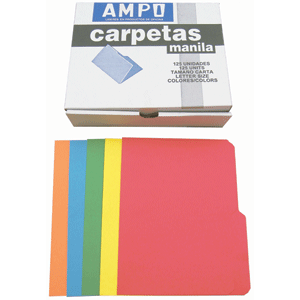 FOLDER AMPO MANILA TAMANO CARTA COLORES SURTIDOS