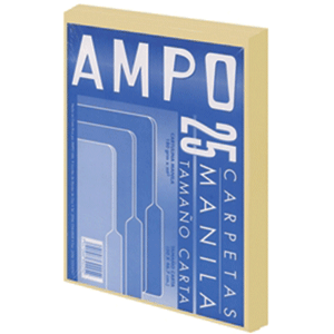 FOLDER AMPO MANILA TAMANO CARTA 25 PIEZAS