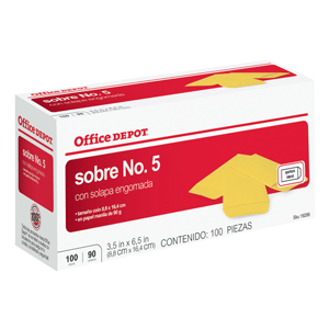 SOBRE OFFICE DEPOT COIN N 5 MANILA 100U