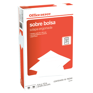 SOBRE OFFICE DEPOT BOLSA BLANCO CARTA 50U SOBRE OFFICE DEPOT BOLSA BLANCO CARTA 50U
