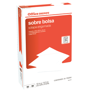 SOBRE BOLSA BLANCO OFICIO 50 PK OFFICE DEPOT