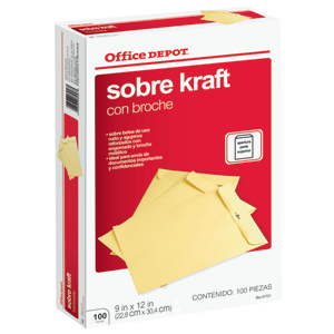SOBRES C/BROCHE METALICO CARTA 100 PK OFFICE DEPOT SOBRES C/BROCHE METALICO CARTA 100 PK OFFICE DEPOT