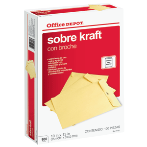 SOBRES CON BROCHE METALICO OFICIO 100 PK OFFICE