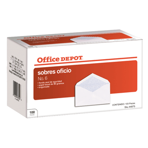 SOBRE OFFICE DEPOT BLANCO N 6 100U
