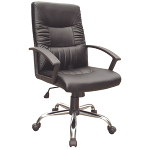SILLA EJECUTIVA DE PU NEGRO CON BASE CROMADA SKY CHAIRS SILLA EJECUTIVA DE PU NEGRO CON BASE CROMADA SKY CHAIRS