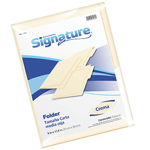 FOLDER SIGNATURE TAMANO CARTA CREMA 3 PIEZAS