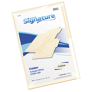 FOLDER SIGNATURE TAMANO OFICIO CREMA 3 PIEZAS