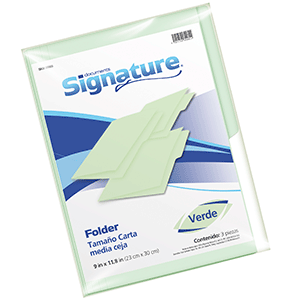 FOLDER SIGNATURE TAMANO CARTA VERDE 3 PIEZAS