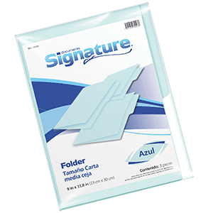 FOLDER SIGNATURE TAMANO CARTA AZUL 3 PIEZAS