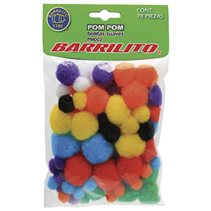 POM POM COLORES SURTIDOS MEDIANO BOLSA CON 78