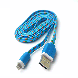 CABLE USB SPECTRA LIGHTNING FLAT TEJIDO 1MT AZUL
