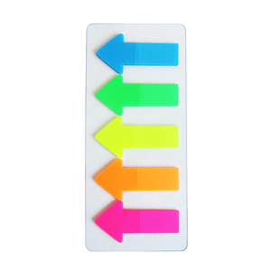 BANDERITAS TIPO FLECHA OFFICE DEPOT 5COLORES RS,NJ,AM,VD,AZ, 20 CADA UNO