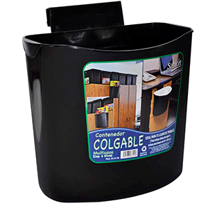 BASURERO TIPO CESTO COLGABLE NEGRO SABLON