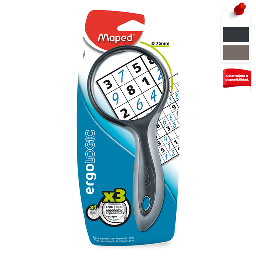 Lupa / cuentahilos marca Maped con aumento claro para lectura, exploracion y detalles finos. Material resistente.
