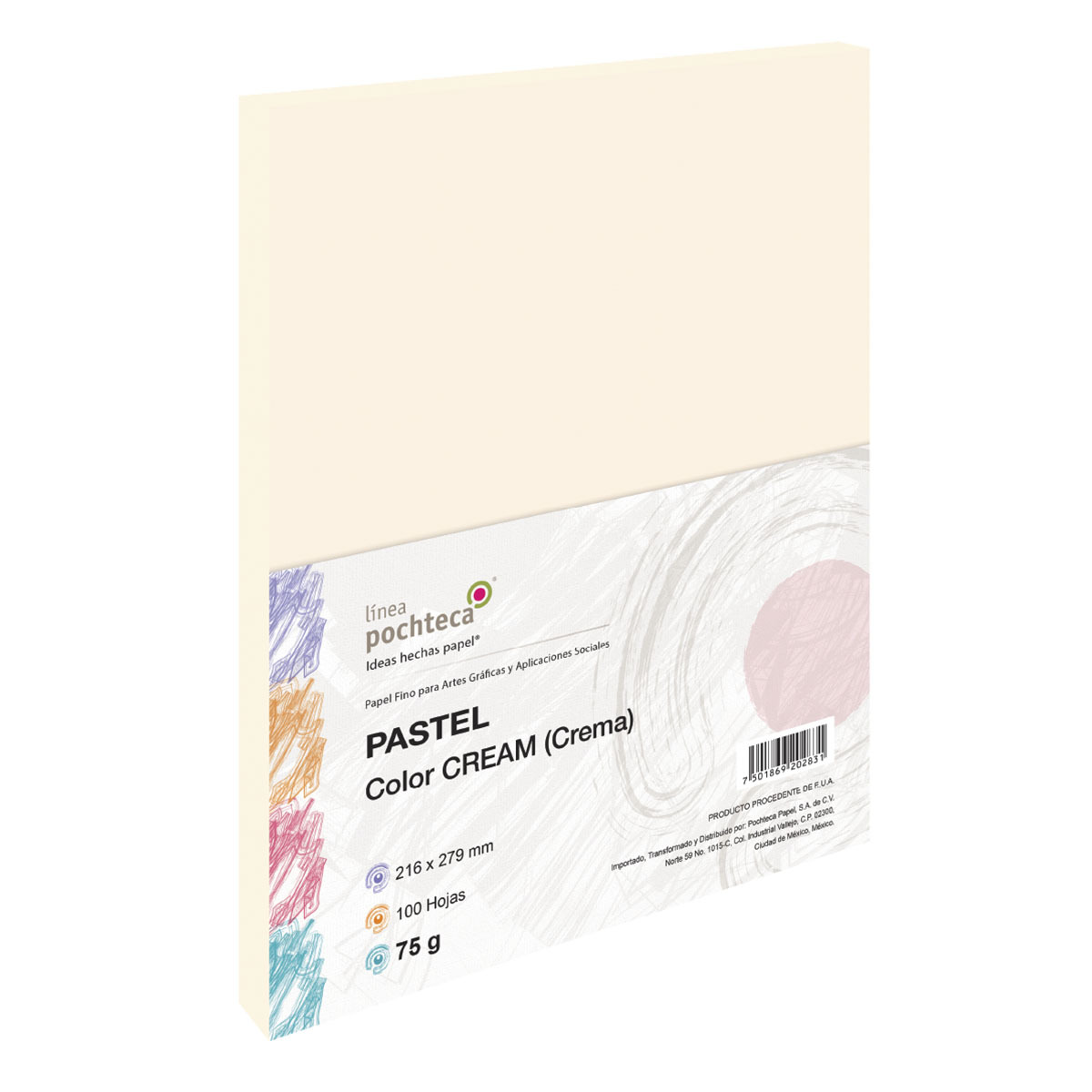 PAPEL PASTEL CREMA 75GR 100HJS