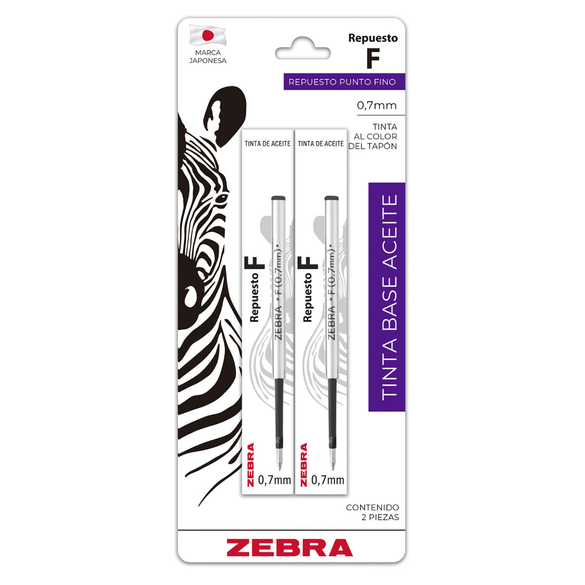 REPUESTO ZEBRA NEGRO 2U